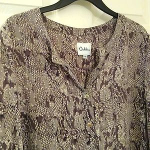 Women's  Silk Blouse Dobbin size 16 button down long sleeve